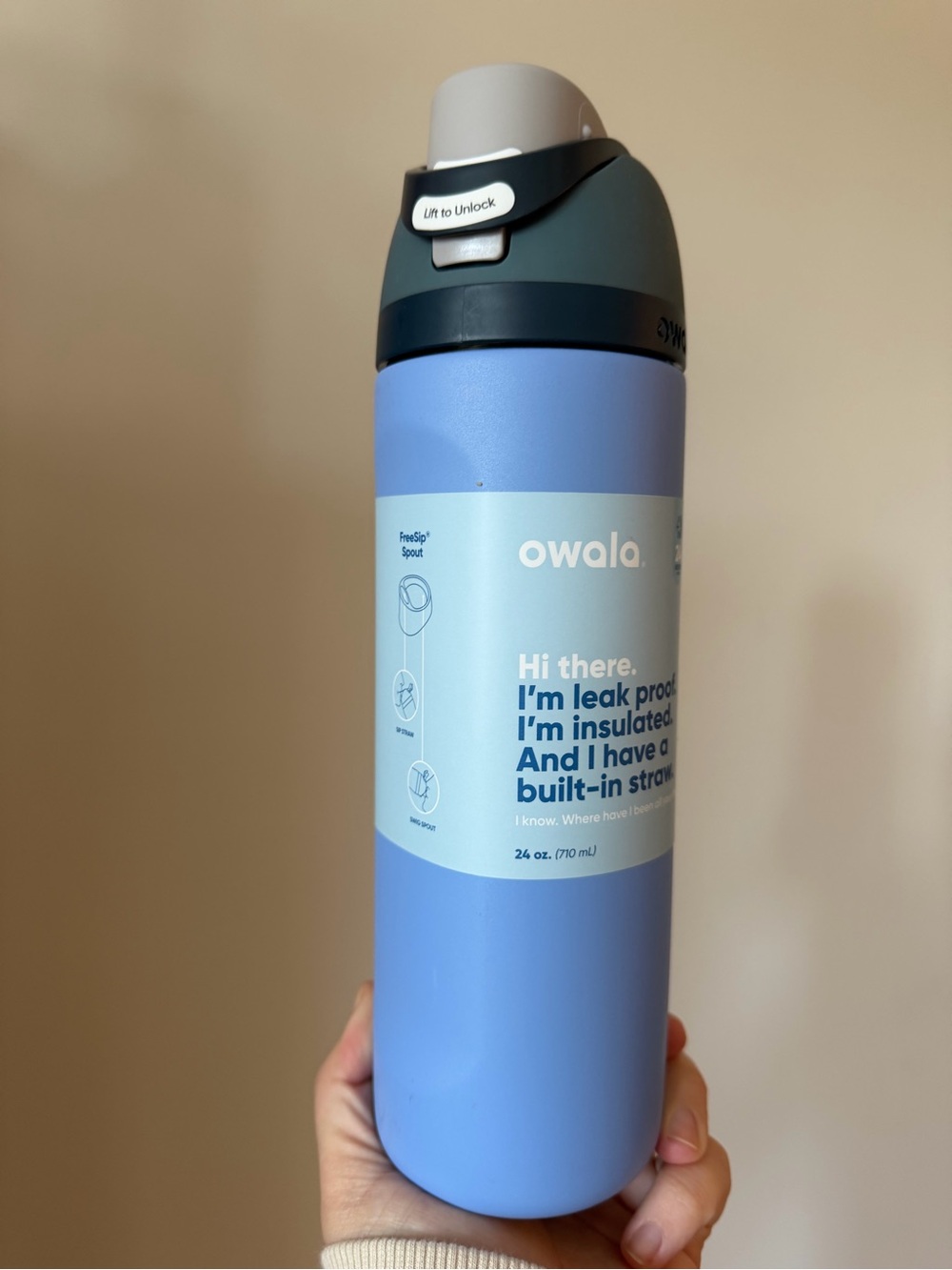 Owala 24 oz. Insulated Water Bottle with Leak-Proof Spout - Blue